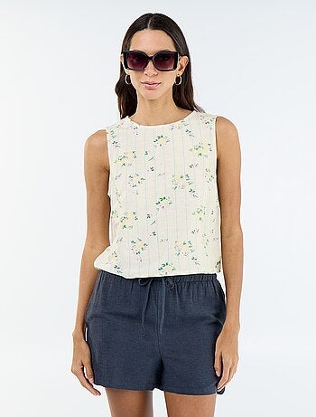 Pantalón corto de lino mezclado