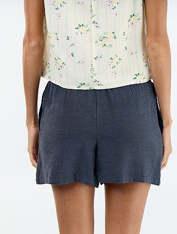 Pantalón corto de lino mezclado