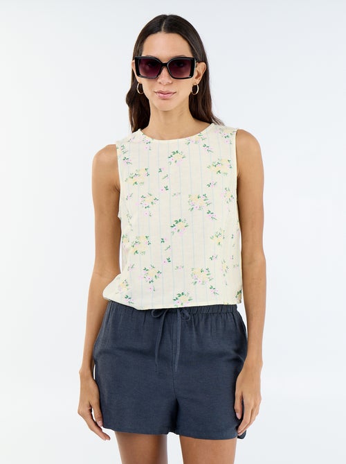 Pantalón corto de lino mezclado - Kiabi