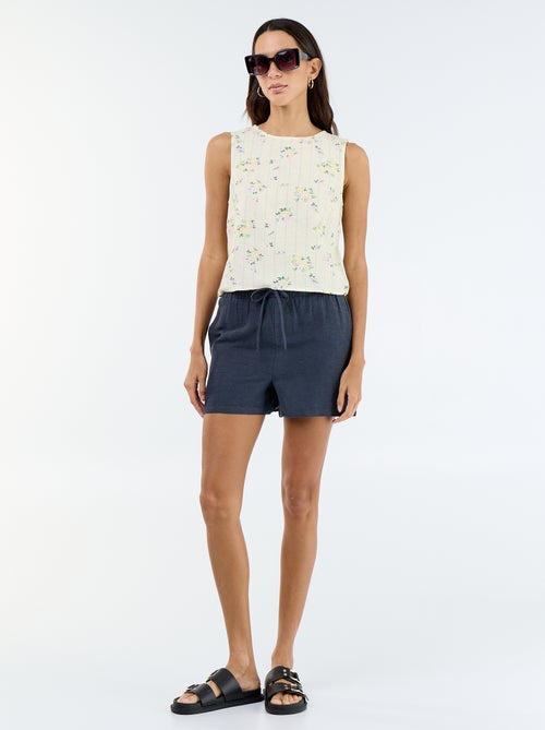 Pantalón corto de lino mezclado - Kiabi