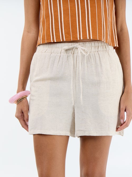 Pantalón corto de lino mezclado - Kiabi