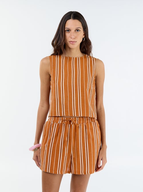 Pantalón corto de lino mezclado - Kiabi