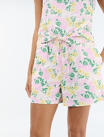 Pantalón corto de lino mezclado