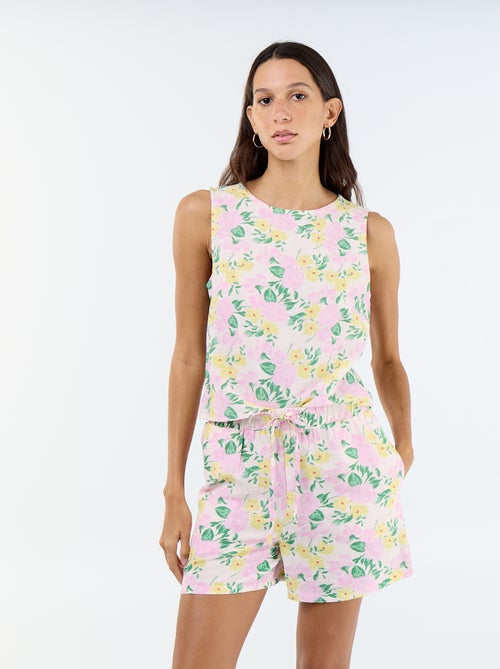 Pantalón corto de lino mezclado - Kiabi