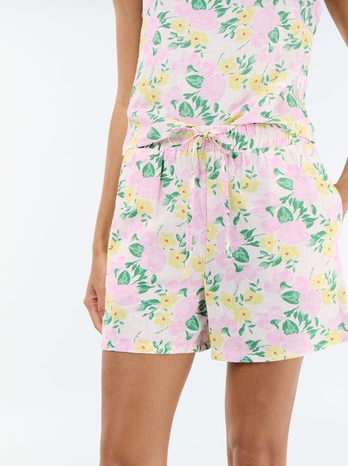 Pantalón corto de lino mezclado - Kiabi