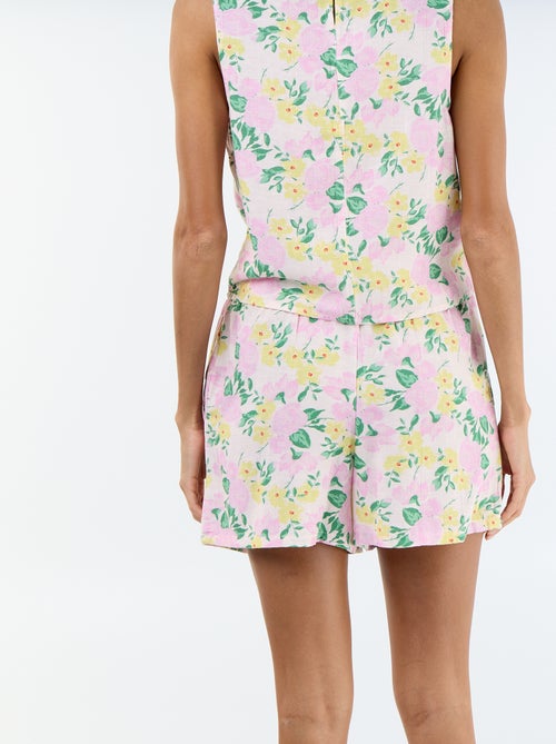 Pantalón corto de lino mezclado - Kiabi