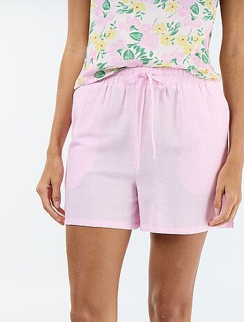 Pantalón corto de lino mezclado