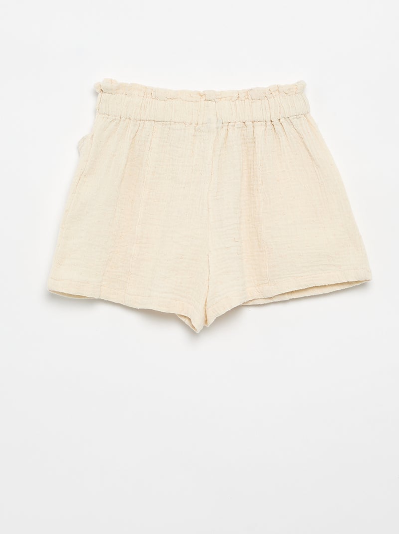 Pantalón corto de lona Blanco - Kiabi