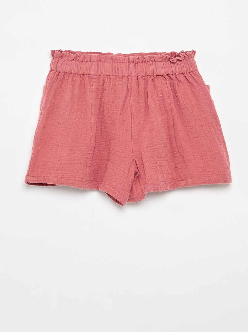 Pantalón corto de lona Rosa - Kiabi