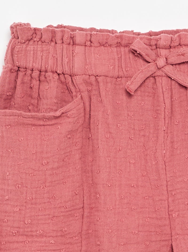 Pantalón corto de lona Rosa - Kiabi