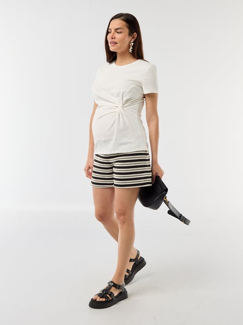 Pantalón corto de maternidad de ganchillo - Kiabi