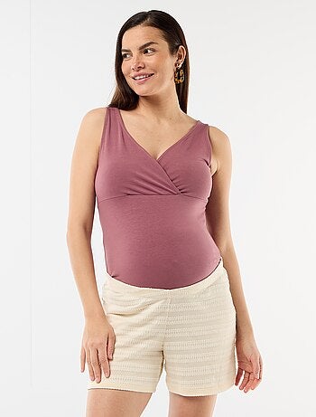 Pantalón corto de maternidad de ganchillo