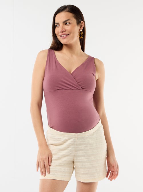 Pantalón corto de maternidad de ganchillo - Kiabi