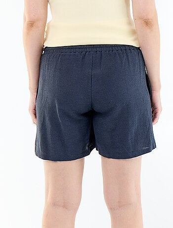 Pantalón corto de maternidad de lino estampado