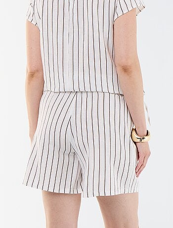 Pantalón corto de maternidad de lino estampado