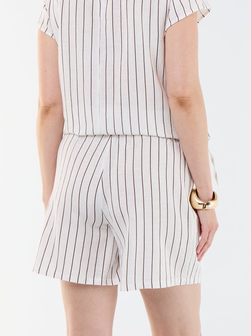 Pantalón corto de maternidad de lino estampado - Kiabi