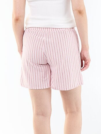 Pantalón corto de maternidad de lino estampado
