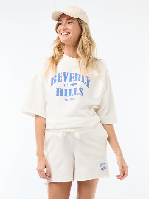 Pantalón corto de maternidad en felpa - Kiabi