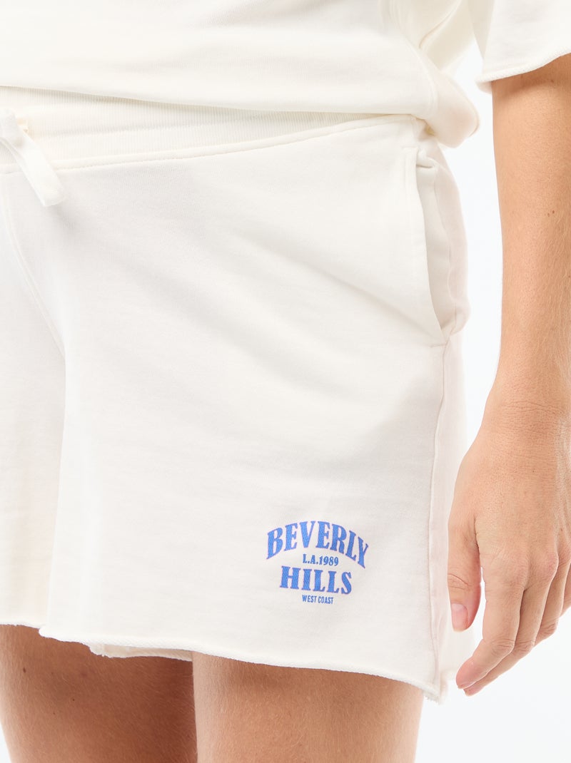 Pantalón corto de maternidad en felpa Blanco - Kiabi