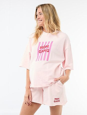 Pantalón corto de maternidad en felpa