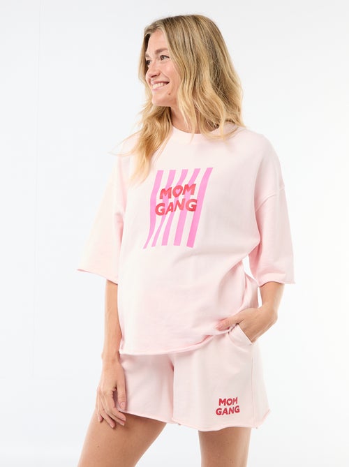 Pantalón corto de maternidad en felpa - Kiabi