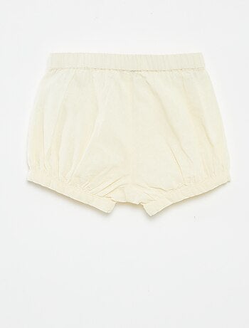 Pantalón corto de mezcla de lino liso