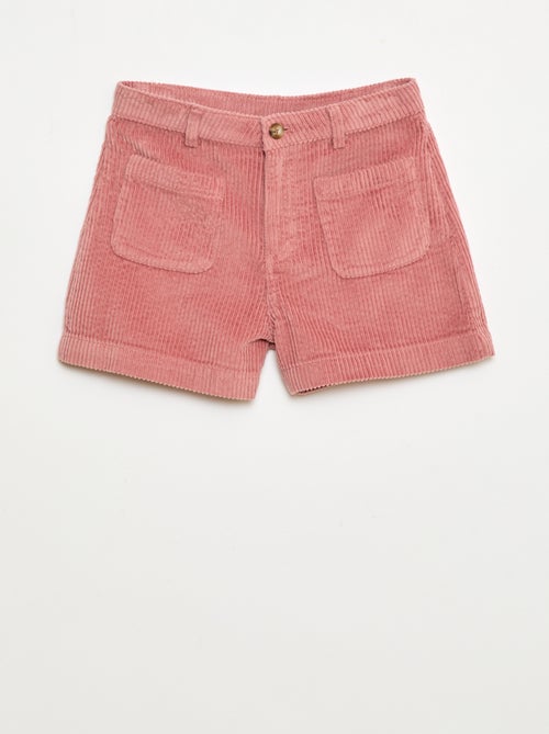 Pantalón corto de pana con 2 bolsillos de parche - Kiabi