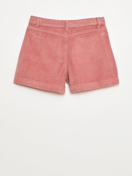 Pantalón corto de pana con 2 bolsillos de parche - Kiabi