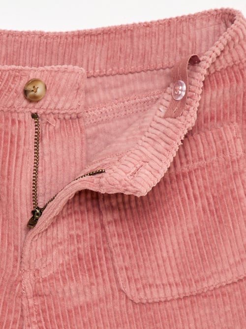 Pantalón corto de pana con 2 bolsillos de parche - Kiabi