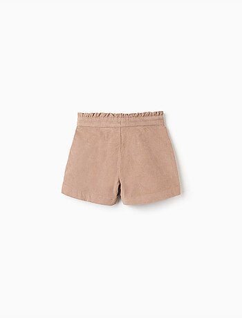 Pantalón corto de pana con pliegues frontales
