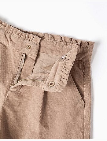 Pantalón corto de pana con pliegues frontales