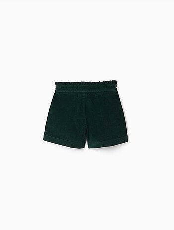 Pantalón corto de pana con pliegues frontales