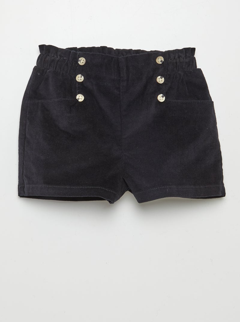 Pantalón corto de pana negro - Kiabi