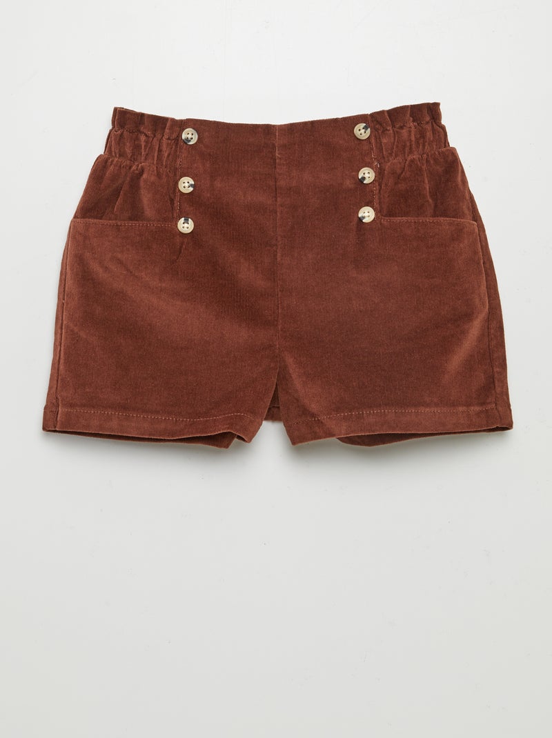 Pantalón corto de pana ROJO - Kiabi