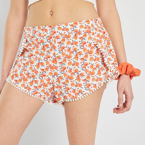 Pantalón corto de pijama Mujer talla 34 a 48 - BLANCO - Kiabi - 7,00€