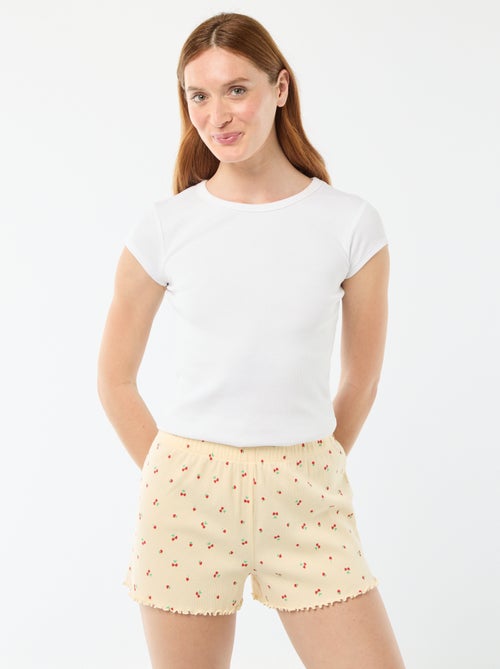 Pantalón corto de pijama 'cereza' all-over en algodón - Kiabi