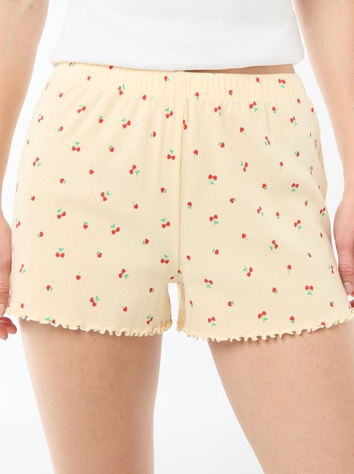 Pantalón corto de pijama 'cereza' all-over en algodón - Kiabi