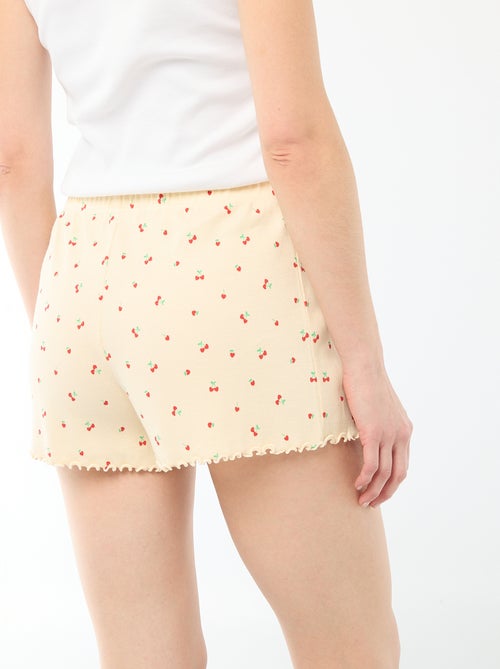 Pantalón corto de pijama 'cereza' all-over en algodón - Kiabi