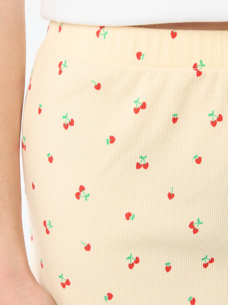 Pantalón corto de pijama 'cereza' all-over en algodón Amarillo - Kiabi