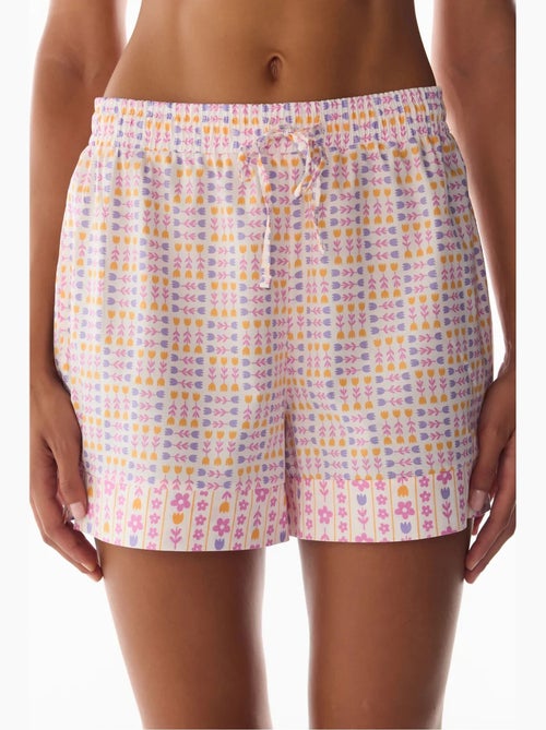 Pantalón corto de pijama con estampado floral penti - Kiabi Pantalón corto de pijama con estampado floral penti - Kiabi