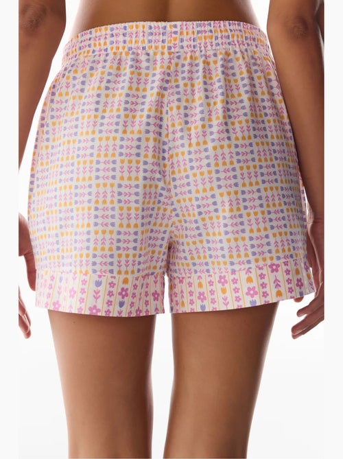 Pantalón corto de pijama con estampado floral penti - Kiabi Pantalón corto de pijama con estampado floral penti - Kiabi
