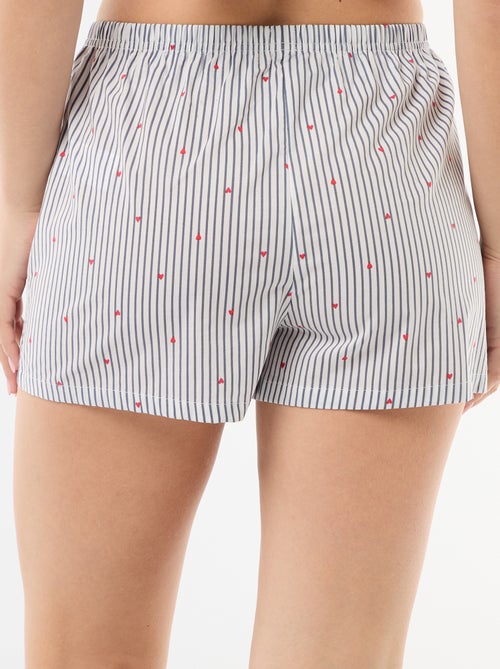 Pantalón corto de pijama elástico con rayas - Kiabi