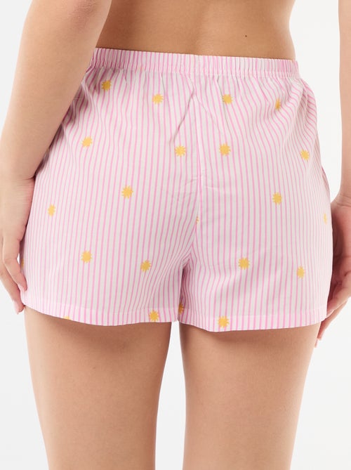 Pantalón corto de pijama elástico con rayas - Kiabi