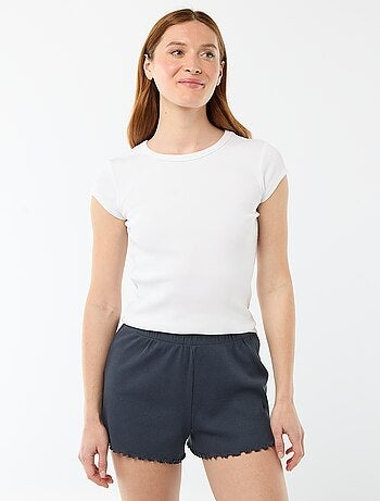 Pantalón corto de pijama 'flores' all-over en algodón