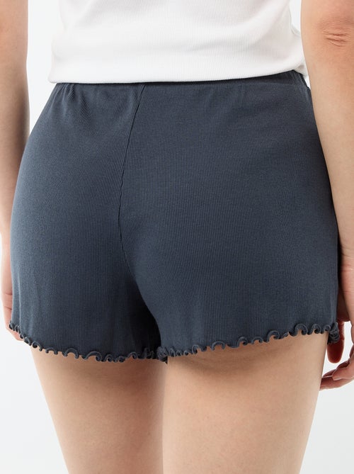 Pantalón corto de pijama en algodón liso - Kiabi