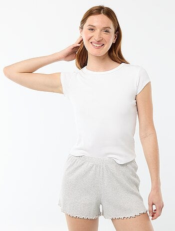 Pantalón corto de pijama 'flores' all-over en algodón