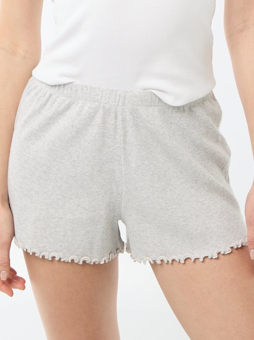 Pantalón corto de pijama en algodón liso - Kiabi