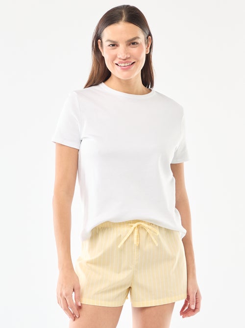 Pantalón corto de pijama en popelina - Kiabi