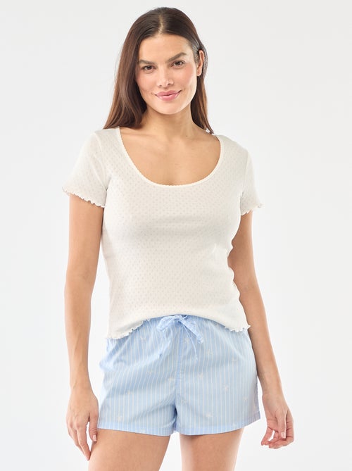 Pantalón corto de pijama en popelina - Kiabi