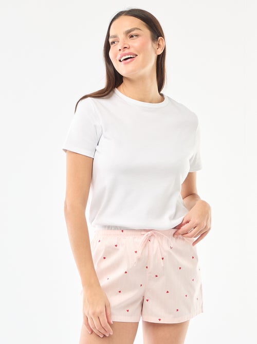 Pantalón corto de pijama en popelina - Kiabi